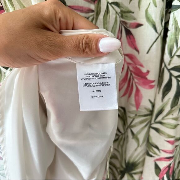 Gal Meets Glam Stevie Palm Print Linen Skirt and Top Set - Picture 12 of 13